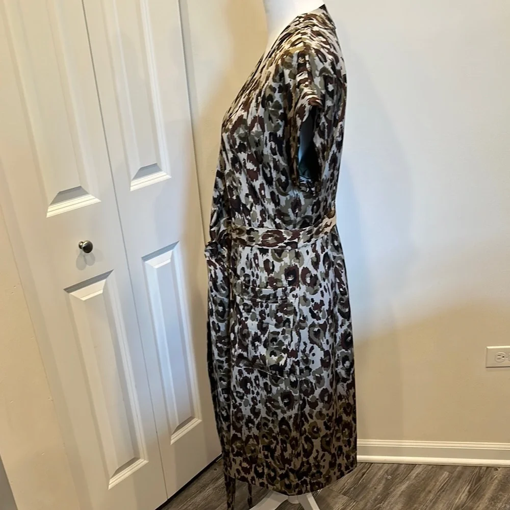J. Crew Animal Print Tie-Front Wrap Dress